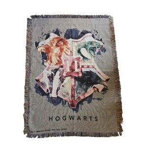Harry Potter Throw Blanket Hogwarts Woven Tapestry 48" x 62"
